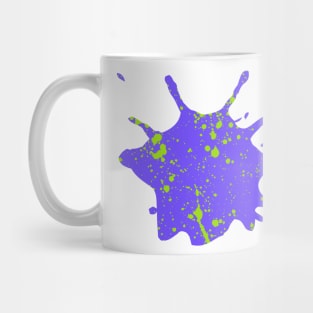 Purple and Neon Green Paint Splatter Mug